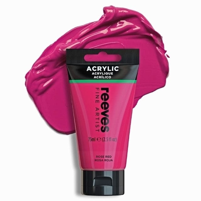 REEVES ACRYLICS REEVES ACRYLICS RVS Artists' Acrylic 75ml - Rose Red