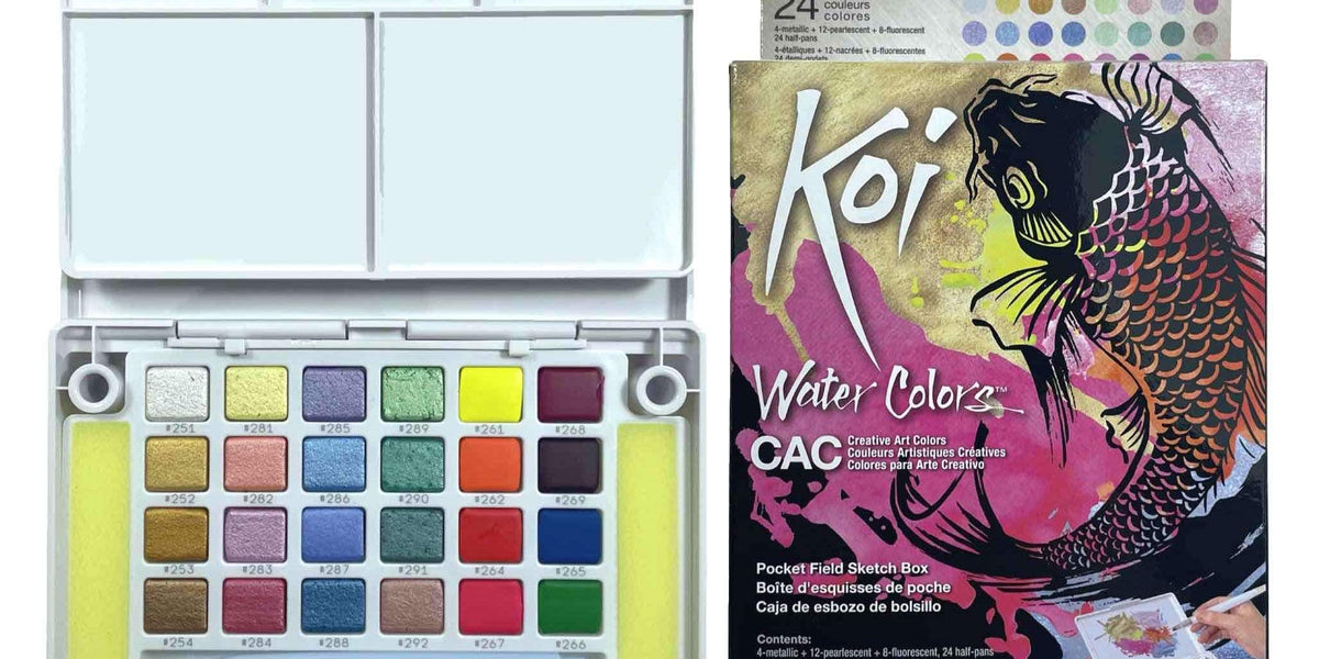 Sakura Koi Watercolours 24 Metallic Set Pearlescent Fluro — The