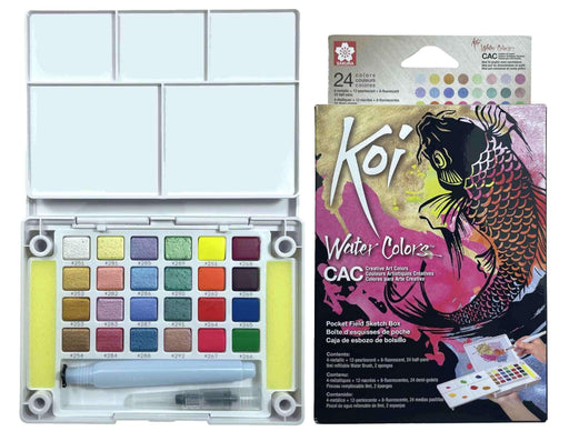 Sakura Koi Watercolours 24 Metallic Set Pearlescent Fluro — The