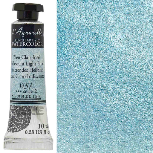 SENNELIER WATERCOLOURS SENNELIER WATERCOLOURS Sennelier Artist Watercolour 037 Iridescent Light Blue 10ml