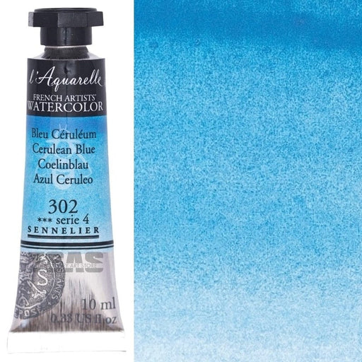 SENNELIER WATERCOLOURS SENNELIER WATERCOLOURS Sennelier Artist Watercolour 302 Cerulean Blue 10ml