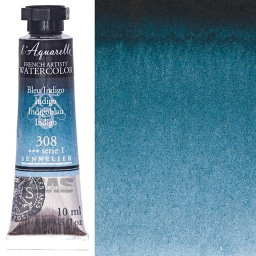 SENNELIER WATERCOLOURS SENNELIER WATERCOLOURS Sennelier Artist Watercolour 308 Indigo 10ml