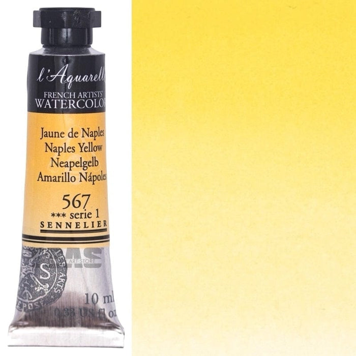 SENNELIER WATERCOLOURS SENNELIER WATERCOLOURS Sennelier Artist Watercolour 567 Naples Yellow 10ml