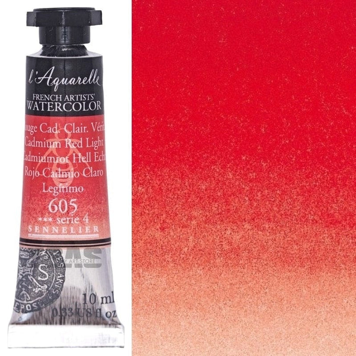 SENNELIER WATERCOLOURS SENNELIER WATERCOLOURS Sennelier Artist Watercolour 605 Cadmium Red Light 10ml