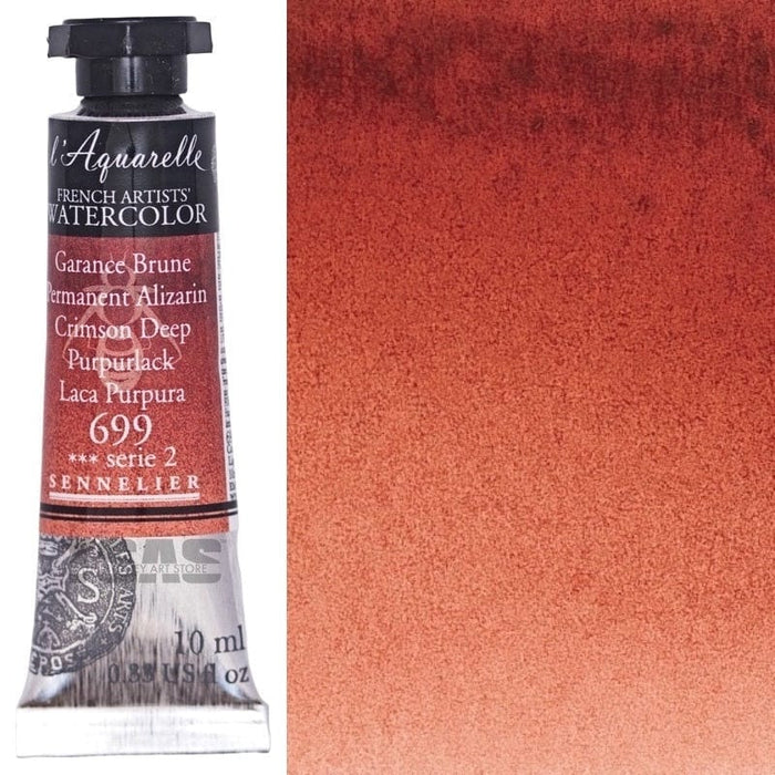 SENNELIER WATERCOLOURS SENNELIER WATERCOLOURS Sennelier Artist Watercolour 699 Permanent Alizarin Crimson Deep 10ml