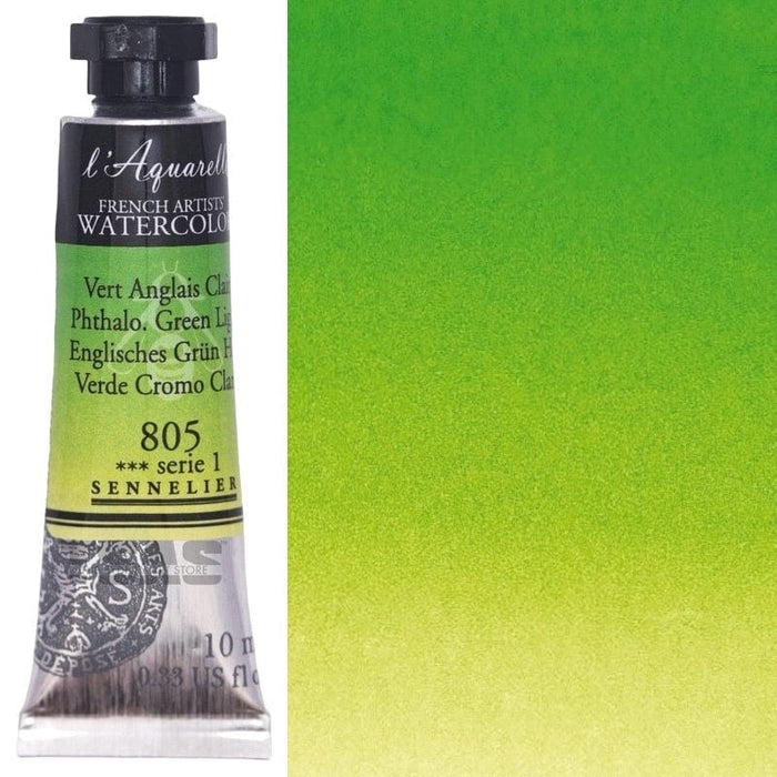 SENNELIER WATERCOLOURS SENNELIER WATERCOLOURS Sennelier Artist Watercolour 805 Phthalo Green Light 10ml