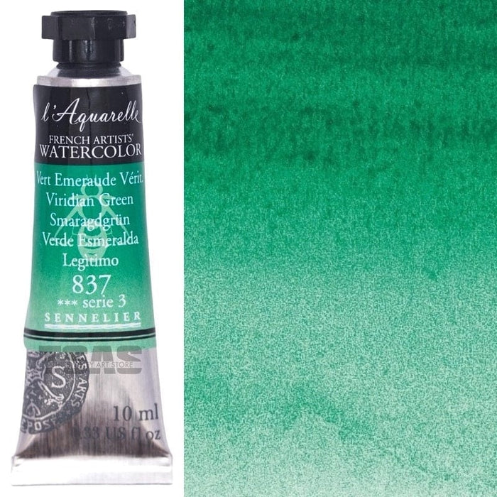 SENNELIER WATERCOLOURS SENNELIER WATERCOLOURS Sennelier Artist Watercolour 837 Viridian Green 10ml