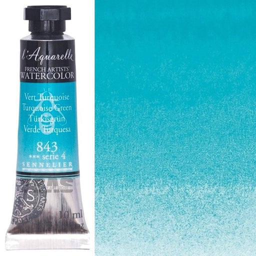 SENNELIER WATERCOLOURS SENNELIER WATERCOLOURS Sennelier Artist Watercolour 843 Turquoise Green 10ml