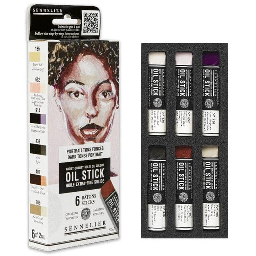 SENNELIER OIL STICKS SENNELIER Sennelier Mini Oil Stick Set Portrait Dark Tones