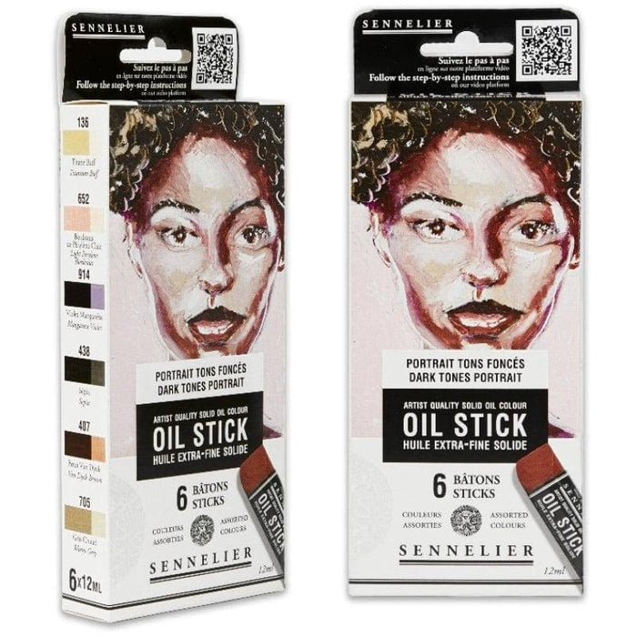 SENNELIER OIL STICKS SENNELIER Sennelier Mini Oil Stick Set Portrait Dark Tones