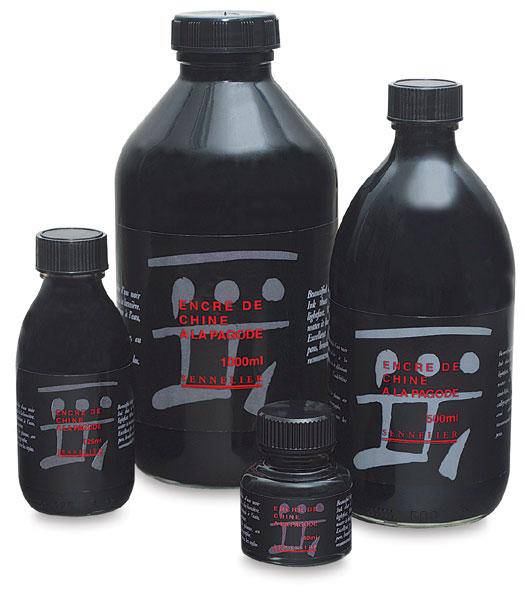 Sennelier Traditional Drawing Ink - Rich Black China Ink with Water ...
