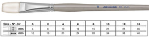 SILVER BRUSH SILVER BRUSH 0 (4mm x 10mm) Silver Brush 1501 Silverwhite Long Handle