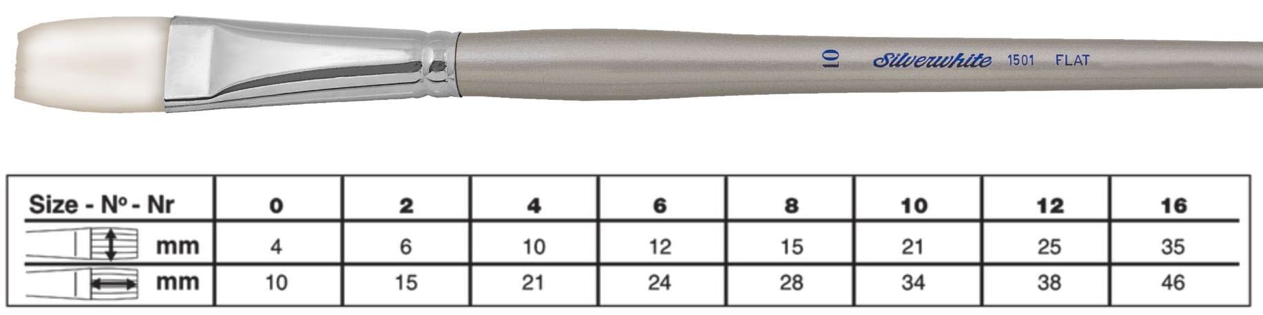 SILVER BRUSH SILVER BRUSH 10 (21mm x 34mm) Silver Brush 1501 Silverwhite Long Handle