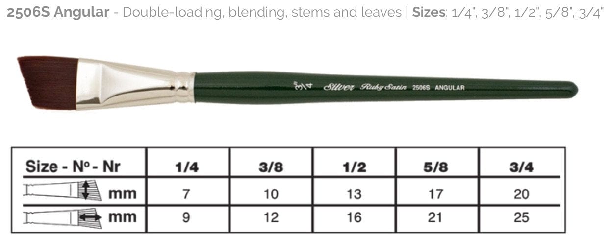SILVER BRUSH SILVER BRUSH 1/4’’ (7mm x 9mm) Silver Brush 2506S Ruby Satin