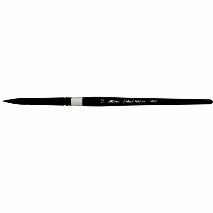 SILVER BRUSH SILVER BRUSH 12 (8mm x 30mm) Silver Brush 3000S Black Velvet Watercolour Brushes