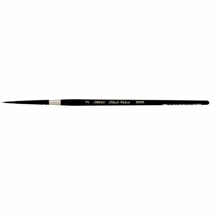 SILVER BRUSH SILVER BRUSH 2 (2mm x 12mm) Silver Brush 3000S Black Velvet Watercolour Brushes
