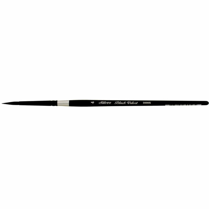 SILVER BRUSH SILVER BRUSH 4 (3mm x 14mm) Silver Brush 3000S Black Velvet Watercolour Brushes