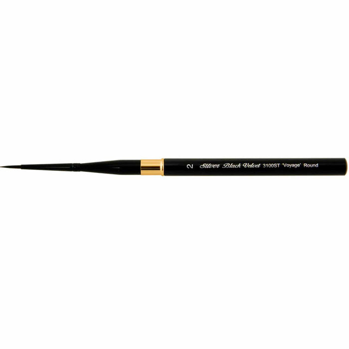 SILVER BRUSH SILVER BRUSH 2 (2mm x 9mm) Silver Brush 3100ST Black Velvet Voyage Travel Brushes