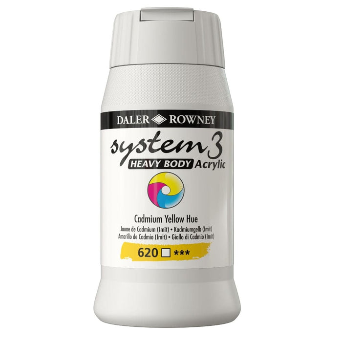 DALER ROWNEY SYSTEMS3 DALER ROWNEY 500ml Systems3 Heavy Body Arcylic Cadmium Yellow Hue