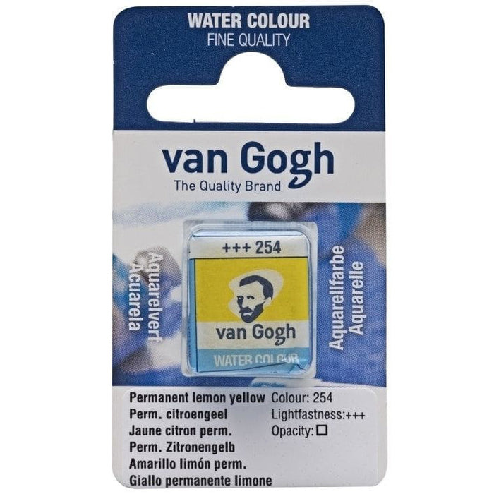 VAN GOGH WATERCOLOURS VAN GOGH WATERCOLOURS 254 - Permanent Lemon Yellow Van Gogh Watercolour Half Pans