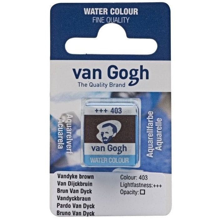 VAN GOGH WATERCOLOURS VAN GOGH WATERCOLOURS 403 - Vandyke Brown Van Gogh Watercolour Half Pans