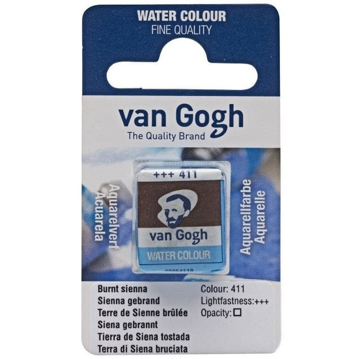 VAN GOGH WATERCOLOURS VAN GOGH WATERCOLOURS 411 - Burnt Sienna Van Gogh Watercolour Half Pans