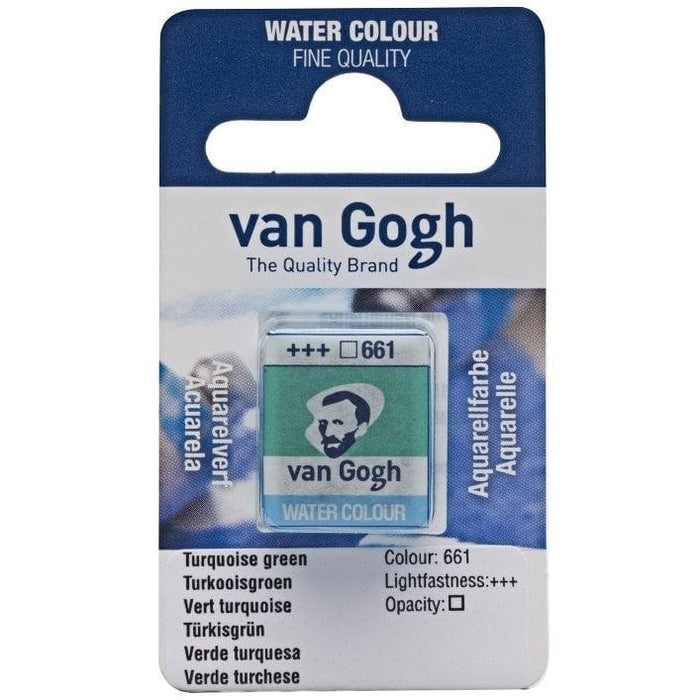 VAN GOGH WATERCOLOURS VAN GOGH WATERCOLOURS 661 - Turquoise Green Van Gogh Watercolour Half Pans