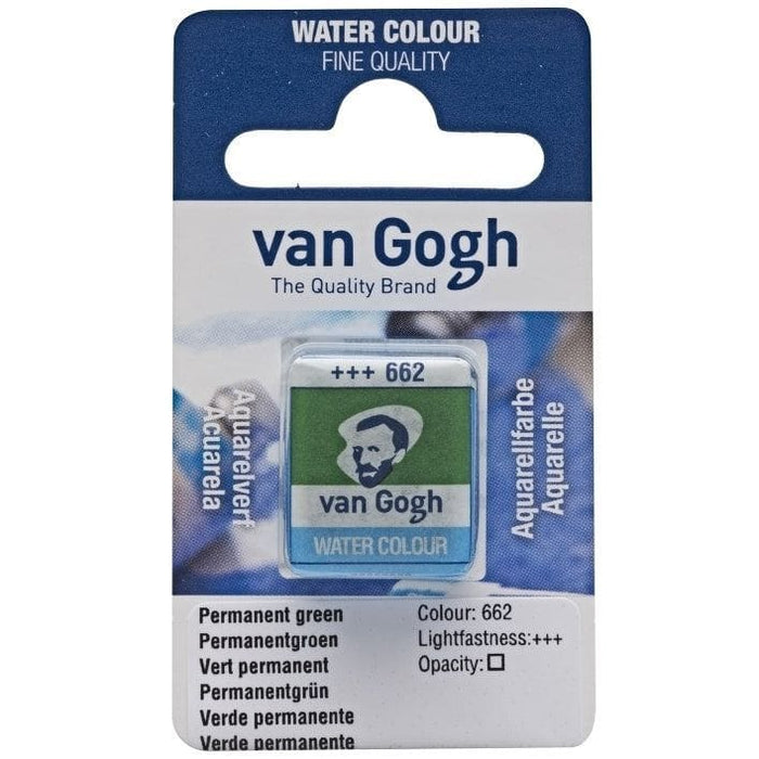 VAN GOGH WATERCOLOURS VAN GOGH WATERCOLOURS 662 - Permanent Green Van Gogh Watercolour Half Pans