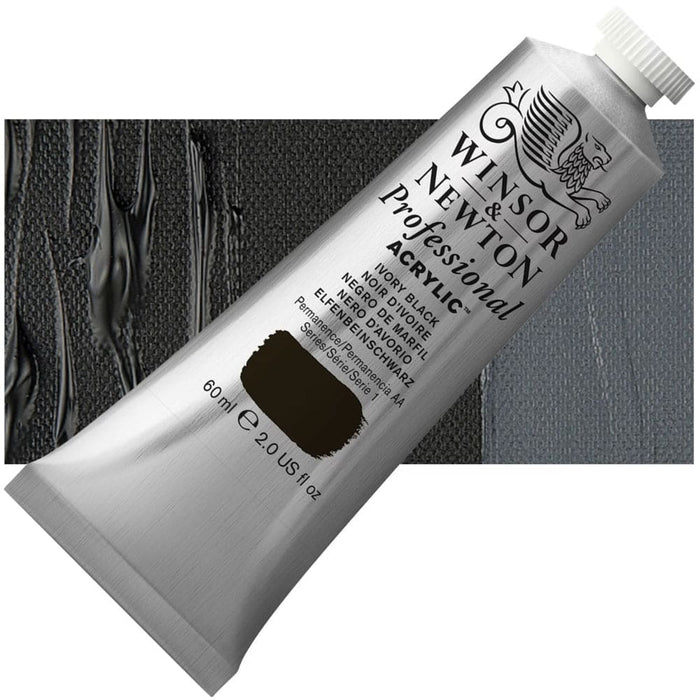 WINSOR & NEWTON ACRYLICS WINSOR & NEWTON ACRYLICS W&N PAC 60ml - Ivory Black