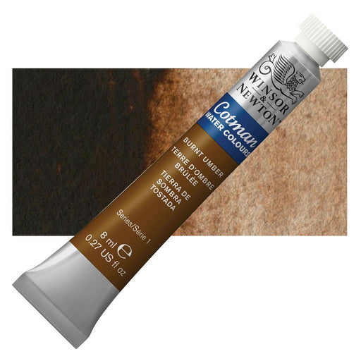 WINSOR & NEWTON COTMAN WATERCOLOUR 8ML - NEW Winsor & Newton Cotman Watercolour 8ml - Burnt Umber