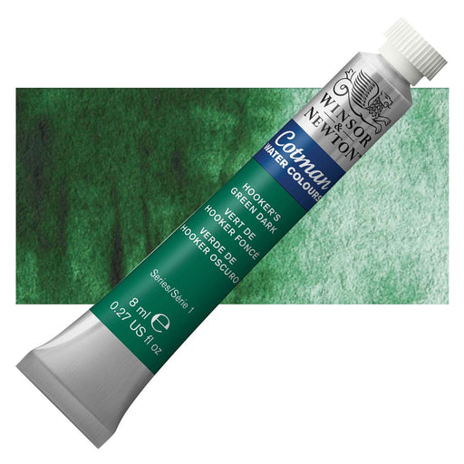 WINSOR & NEWTON COTMAN WATERCOLOUR 8ML - NEW Winsor & Newton Cotman Watercolour 8ml - Hooker's Green Dark