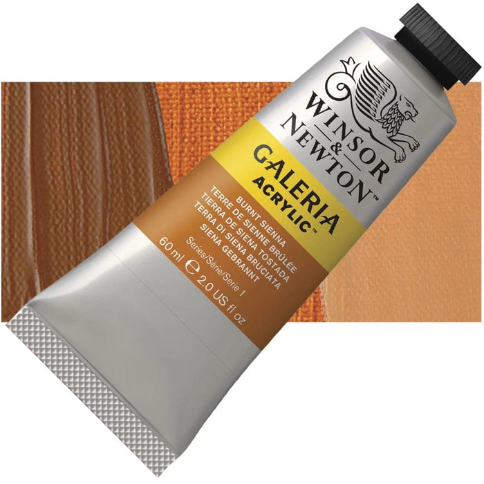 WINSOR & NEWTON GALERIA NEW WN GALERIA ACR 60ML BURNT SIENNA OPAQUE 077 S1