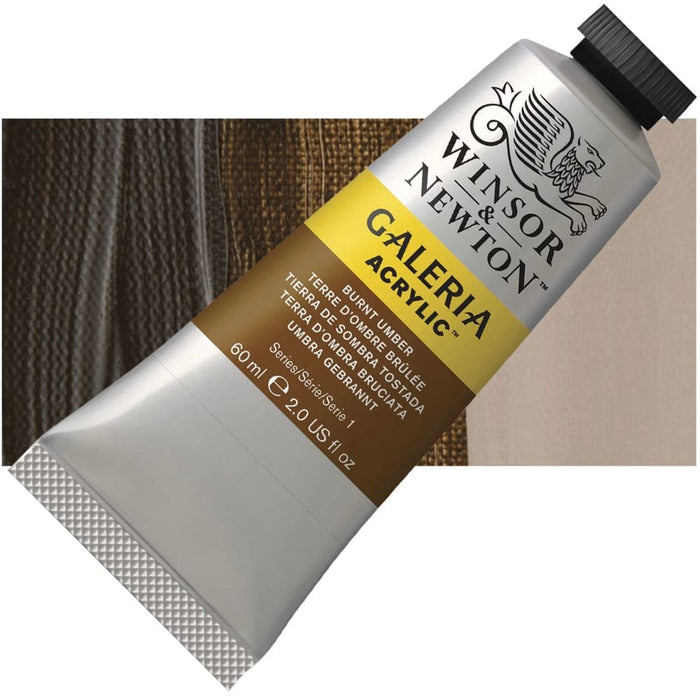 WINSOR & NEWTON GALERIA NEW WN GALERIA ACR 60ML BURNT UMBER 076 S1