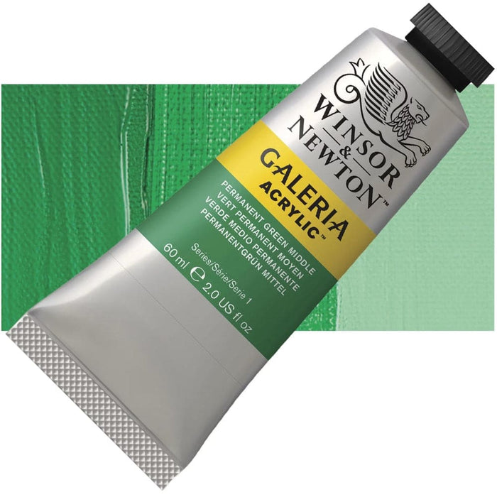 WINSOR & NEWTON GALERIA NEW WN GALERIA ACR 60ML PERM GREEN MIDDLE 484 S1